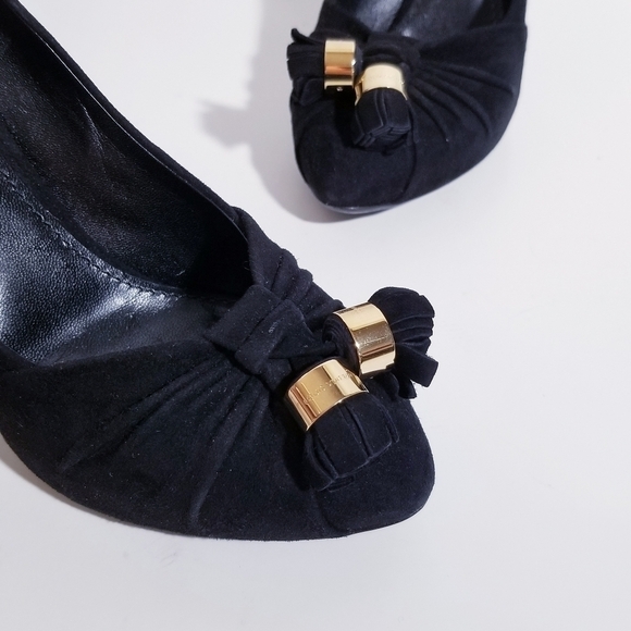 LOUIS VUITTON Knot Confident Black Suede Tassel Heel Pumps 37.5 - Picture 13 of 15